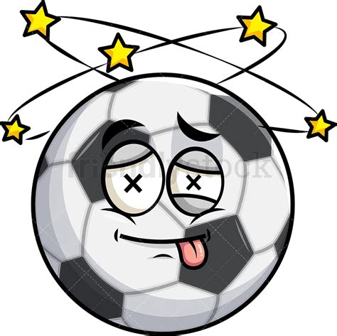Beaten Up Soccer Ball Emoji Cartoon Clipart Vector Friendlystock