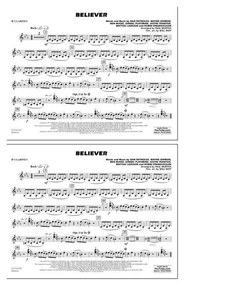 Believer Bb Clarinet By Imagine Dragons Digital Sheet Music For