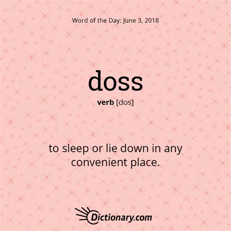 Doss Word Of The Day Fancy Words Weird Words