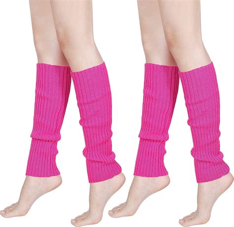 Syhood Womens 80s Knit Leg Warmers Ribbed Leg Warmers For Party Accessories Uk