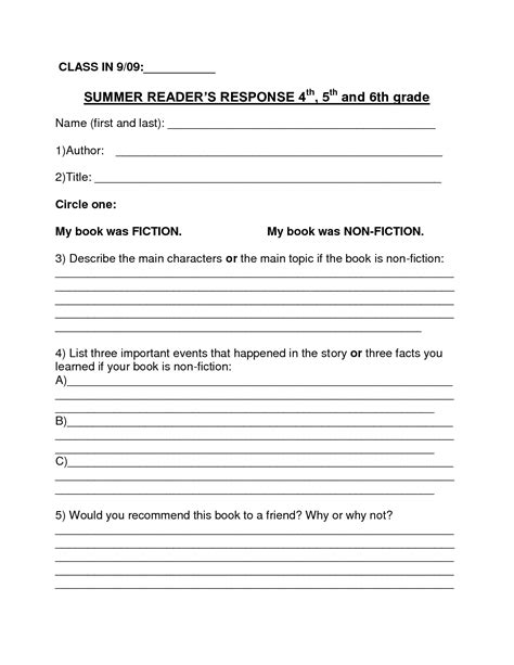 How To Write A Book Report 6th Grade