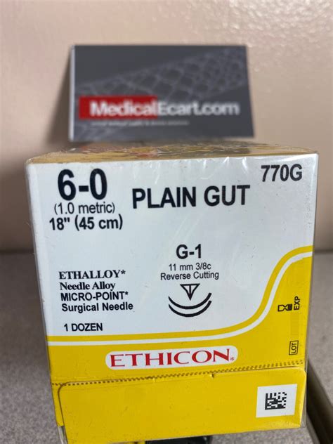 Ethicon 770g Surgical Gut Suture Plain