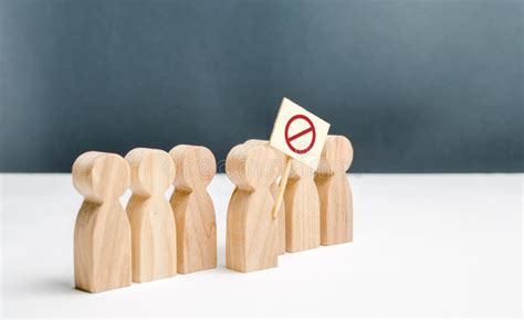 People Go Outside And Join The Protest Movement An Angry Mob Of Wooden