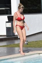 Amy Hart In A Fiery Red Bikini On Holiday In Portugal Aznude