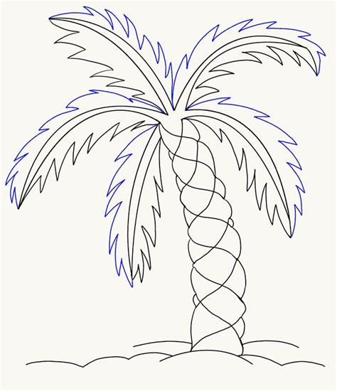How To Draw A Palm Tree Easy Step By Step Tutorial Palm Tree