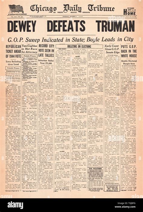 1948 Chicago Daily Tribune Newspaper Front Page Truman Elected