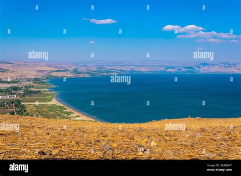Sea Of Galilee Viewed From Mount Arbel In Israel Stock Photo Alamy