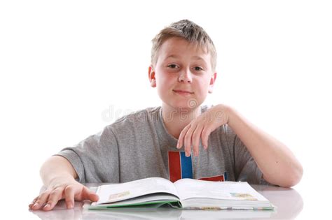 Boy Reading A Book Stock Photo Image Of Isolated Books 28647642