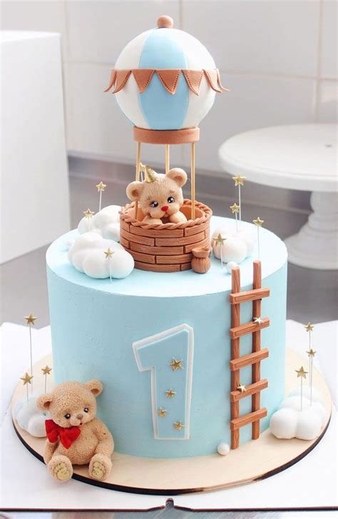 37 Best Kids Birthday Cake Ideas Dreamy Baby Blue Cake For 1st