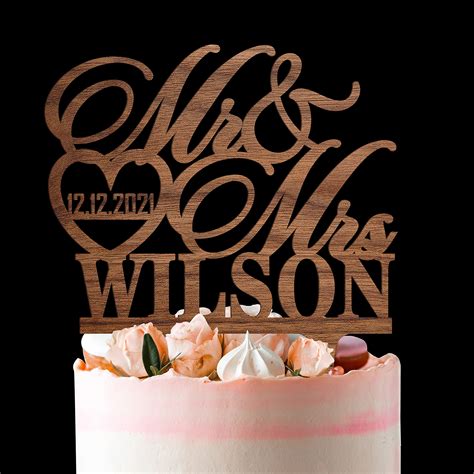 Buy Personalized Wedding Cake Toppers Mr And Mrs Cake Topper Customized Last Name Date W