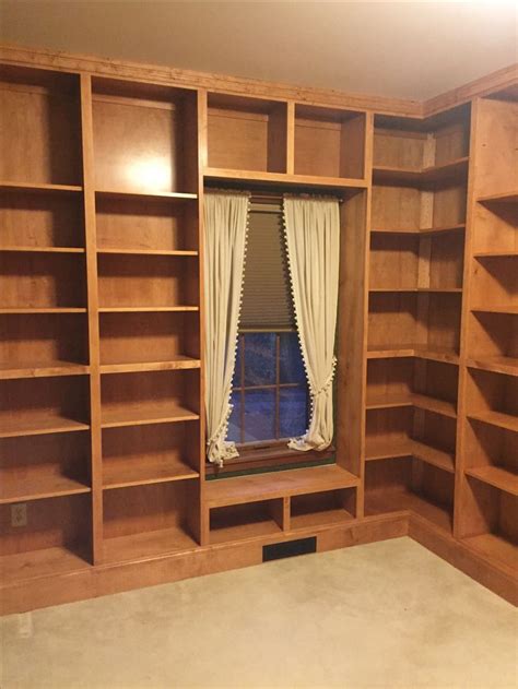 Custom Built In Bookshelves With Heating Vent And Window Seat Custom