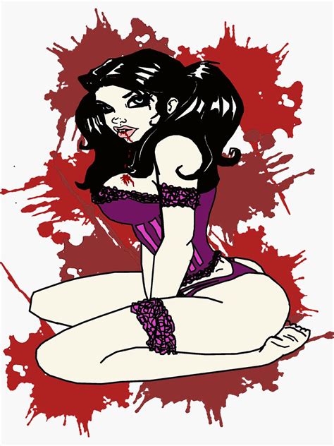 Vampire Pin Up Sticker By Amy101 Redbubble
