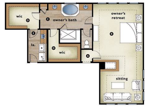 This floor plan offers two entries, a private master bedroom, bunkhouse, a large living area and one and a half bathrooms. House Review: Master Suites | Professional Builder