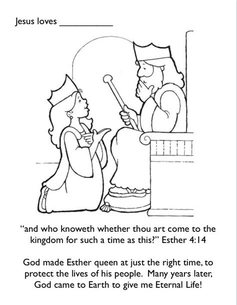 Bible story coloring pages for kids archives in preschool best of. Coloring Page for the Bible story of Esther with a Gospel ...