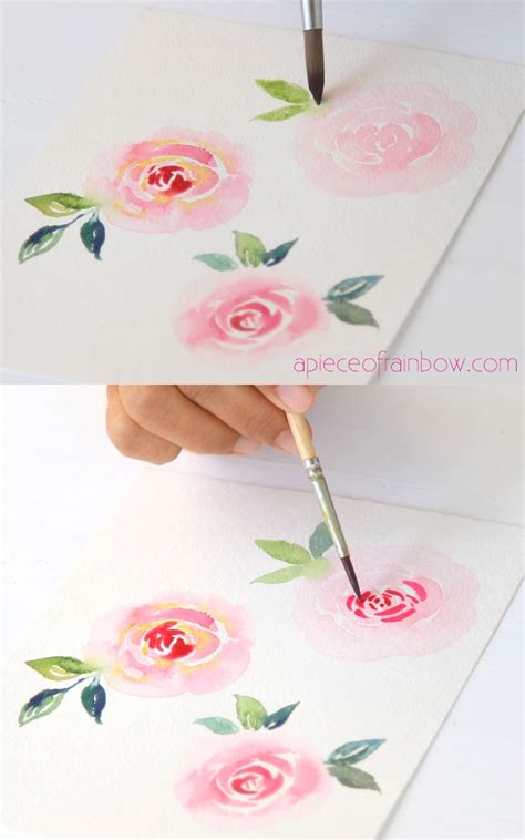 Easy Watercolor Rose Painting 3 Video Tutorials A Piece Of Rainbow
