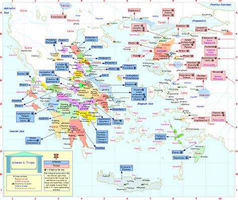 The Iliad Character Map Map Ancient Greece Trojan War