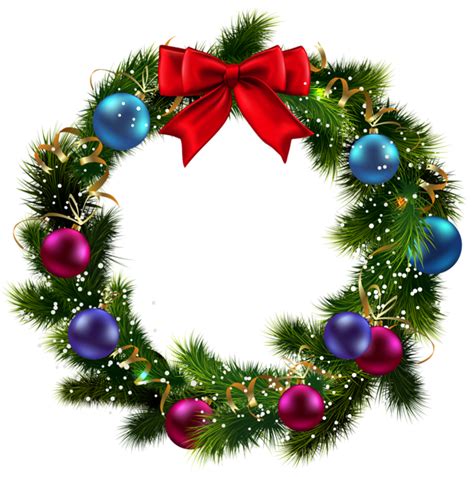 A garland is a decorative wreath of flowers, leaves, or other material. Transparent Christmas Decorated Wreath PNG Clipart ...