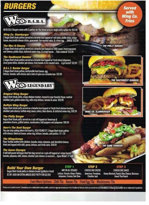 Online Menu Of The Wing House Cameron Nc