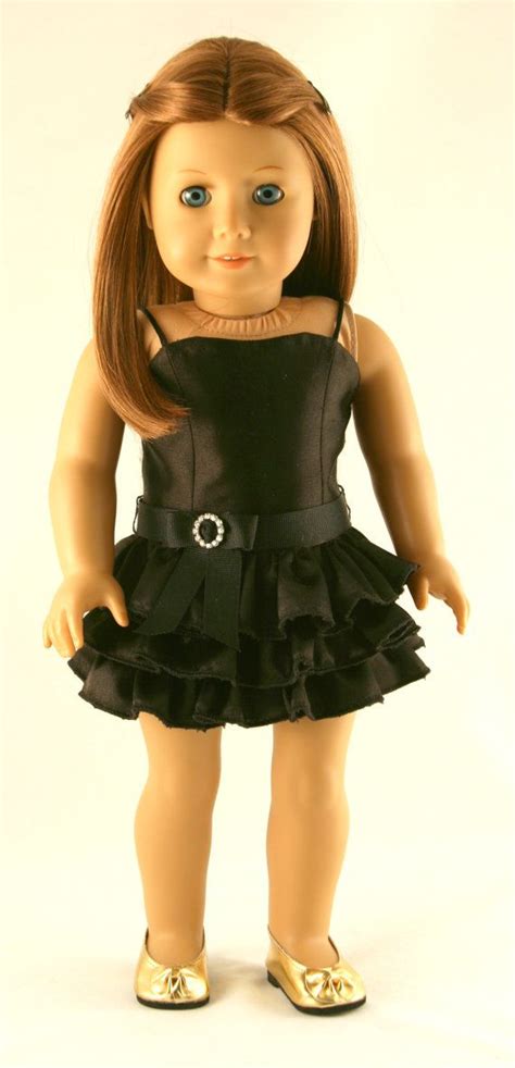 american girl doll clothes original black dress with ruffles and ribbon belt doll clothes
