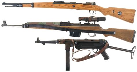Two World War Ii German Rifles And A Reproduction Smg A Bsw 1938