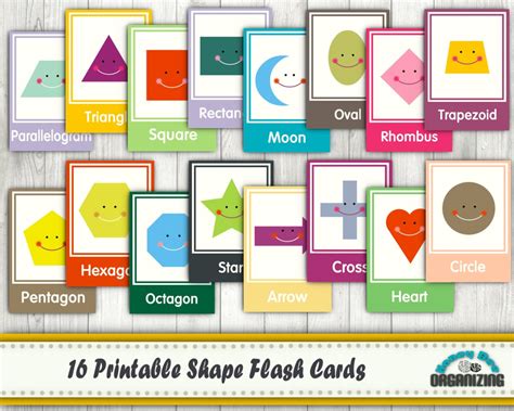 Printable Shape Flash Cards Educational Printables Home Etsy