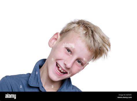 Happy Smiling 10 Years Old Boy Stock Photo Alamy