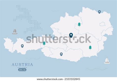 Austria Map World Map International Vector Stock Vector Royalty Free