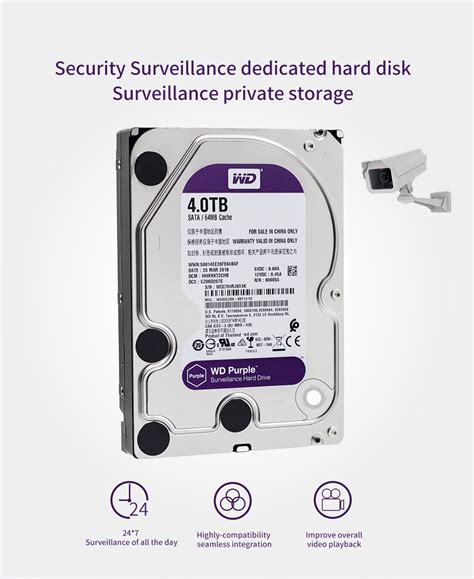 Wd Purple 4tb Hdd Surveillance Hard Disk Drive Falcon Addis