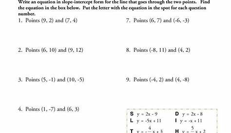 Point Slope Form Worksheet Pdf | Try this sheet