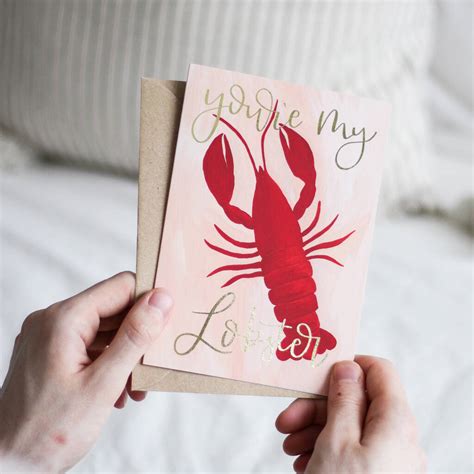 Youre My Lobster Foiled Valentines Day Card By Miracami Studio