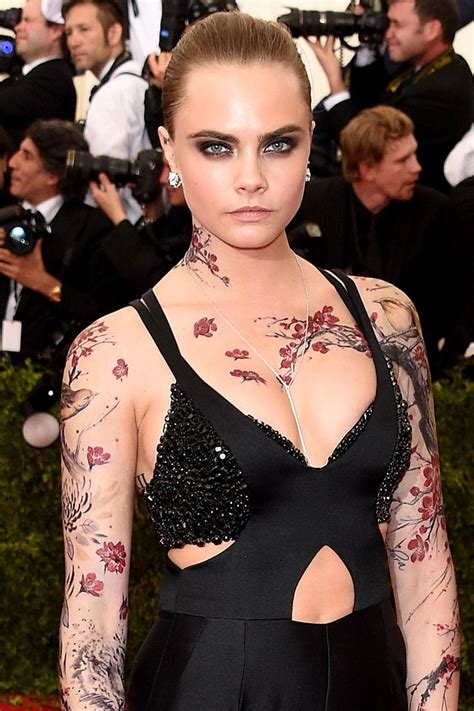The Best Beauty Looks From The 2015 Met Gala Cara Delevingne Tattoo