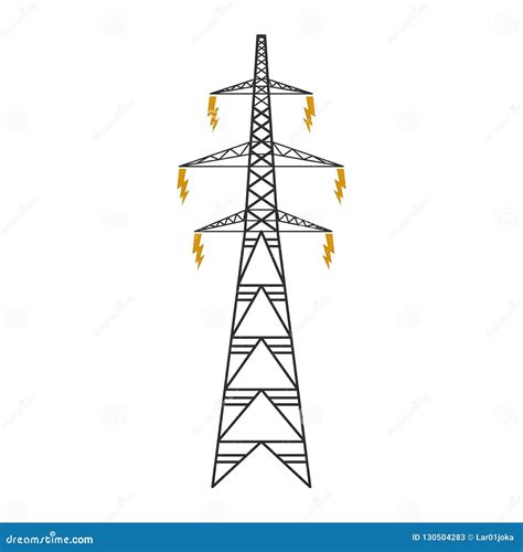 Electrical Tower Icon On White Background Flat Style Electricity Sign