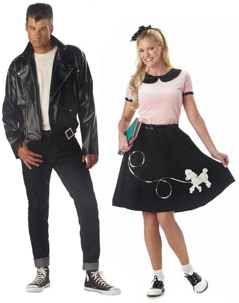 50s Greaser And Poodle Skirt Disfraces Retro Vestuario De Los 80s Y Disfraces Para Adultos
