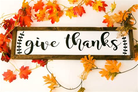 Give thanks sign give thanks give thanks wood sign fall | Etsy