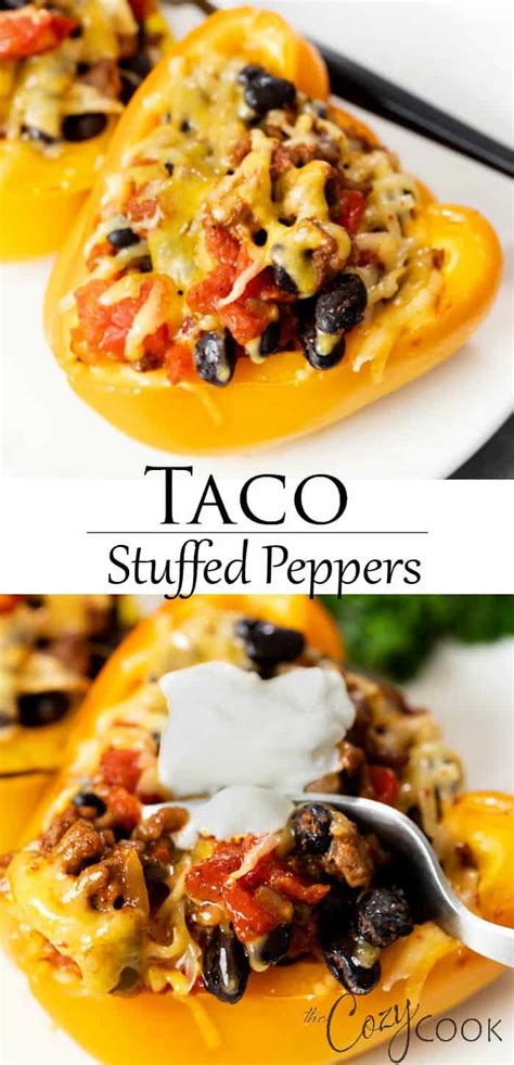 Taco Stuffed Peppers The Cozy Cook