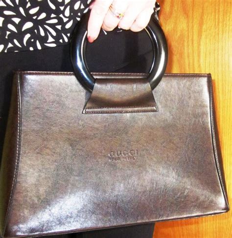Vintage Gucci Replica Knock Off Handbag Purse Dark Chocolate