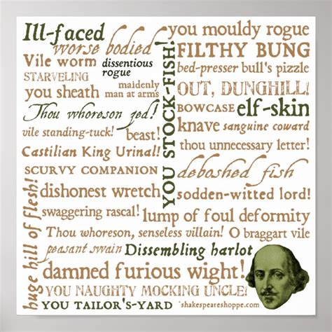 Shakespeare Insults Collection Poster Uk