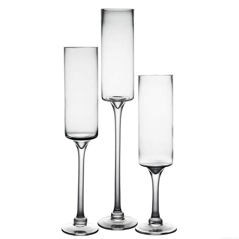 Long Stem Glass Candle Holder Set Of 3 H 162024 Open 35 Pack