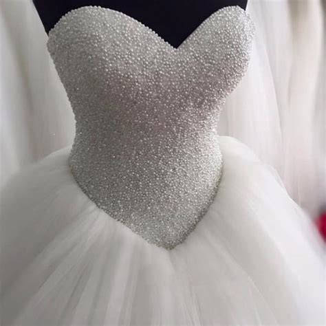 Crystal Beaded Sweetheart Bodice Corset Ball Gowns Wedding Dress 2016