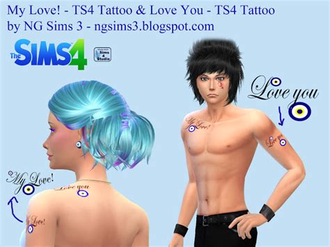 Mylove And Loveyou Tattoo At Ng Sims3 Sims 4 Updates