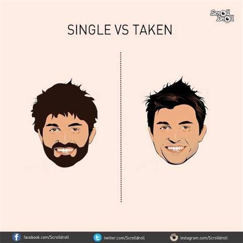 the difference between single guys and taken guys chart single unshaven hair uncut for