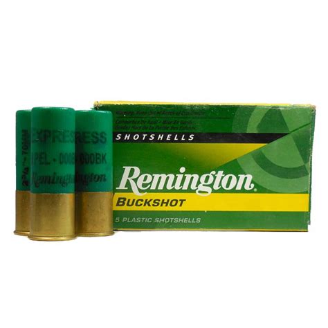 Remington 12 Ga 2 34 In 8 Pellets 000 Buckshot 5 Rounds 295 Flat