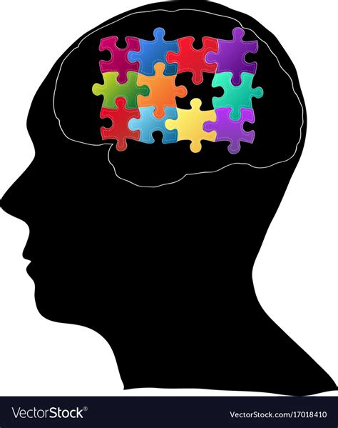 Human Brain With Jigsaw Puzzle For Think Idea Vector Image