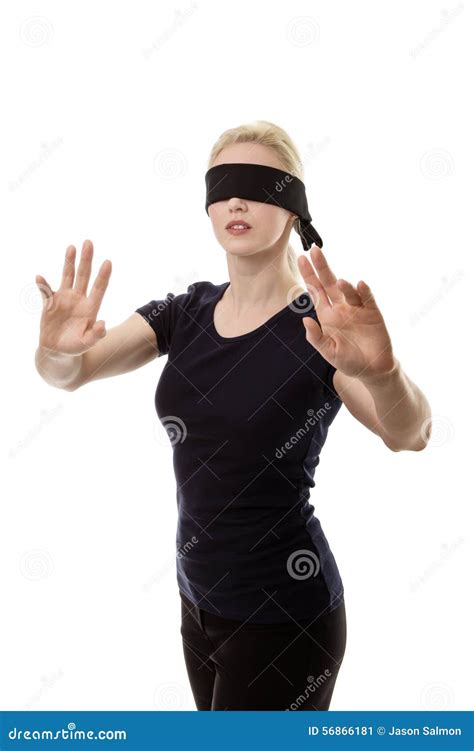 Woman Blindfolded Stock Image Image Of Background Beauty