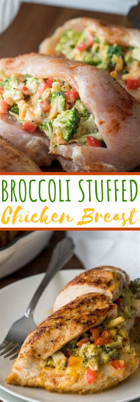 In a small bowl, combine the broccoli, cheddar cheese, sour cream, garlic powder and mustard powder. Broccoli Cheese Stuffed Chicken Breast #chicken #recipes