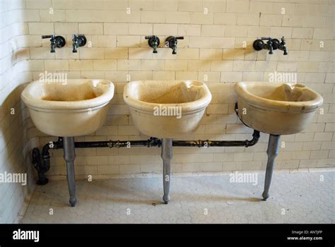Old Bathroom Sinks Stock Photo Alamy