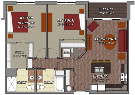 2 Bedroom 2 Bathroom Style D3 Lilly Preserve Apartments