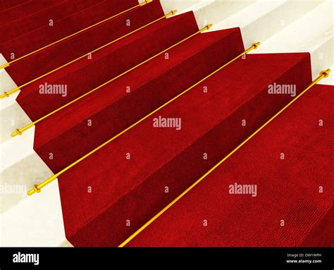 Stair And Red Carpet Stock Photo Alamy