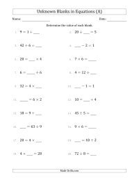 Add / subtract like terms. Algebra Worksheets