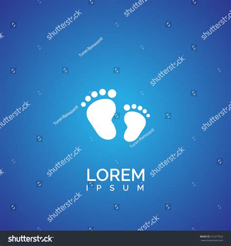 Baby Footprint Icon Baby Footprint Logo Stock Vector Royalty Free